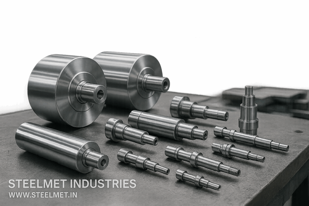 Bright steel rollers and shafts for ginning, textile and food machinery