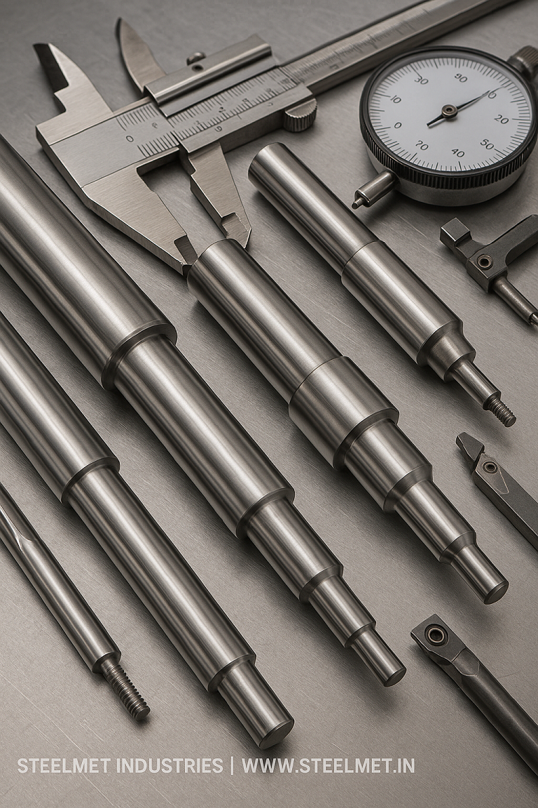 Bright bar rollers, shafts and components used in textile, food and packaging machinery