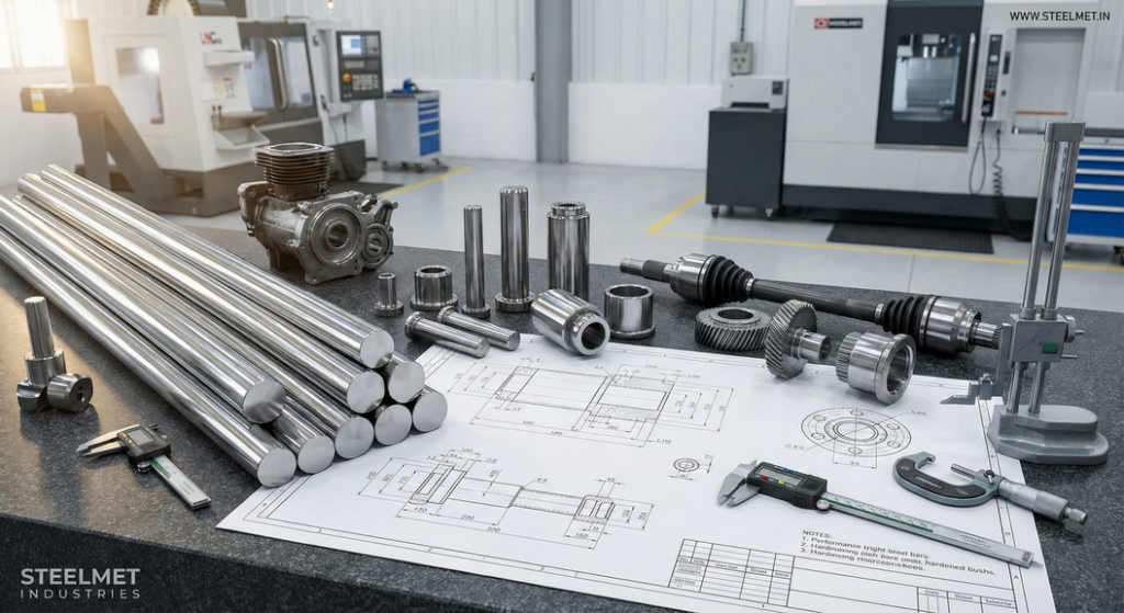 Bright steel bars used for automotive, agricultural and heavy machinery components