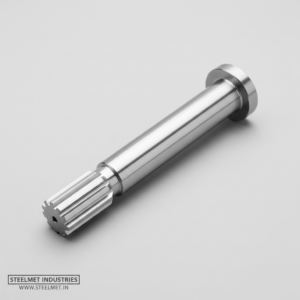 Technical view of axle shaft showing splines, bearing journals and straightness
