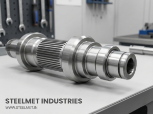 technical view of differential shaft machined from steel bright bar
