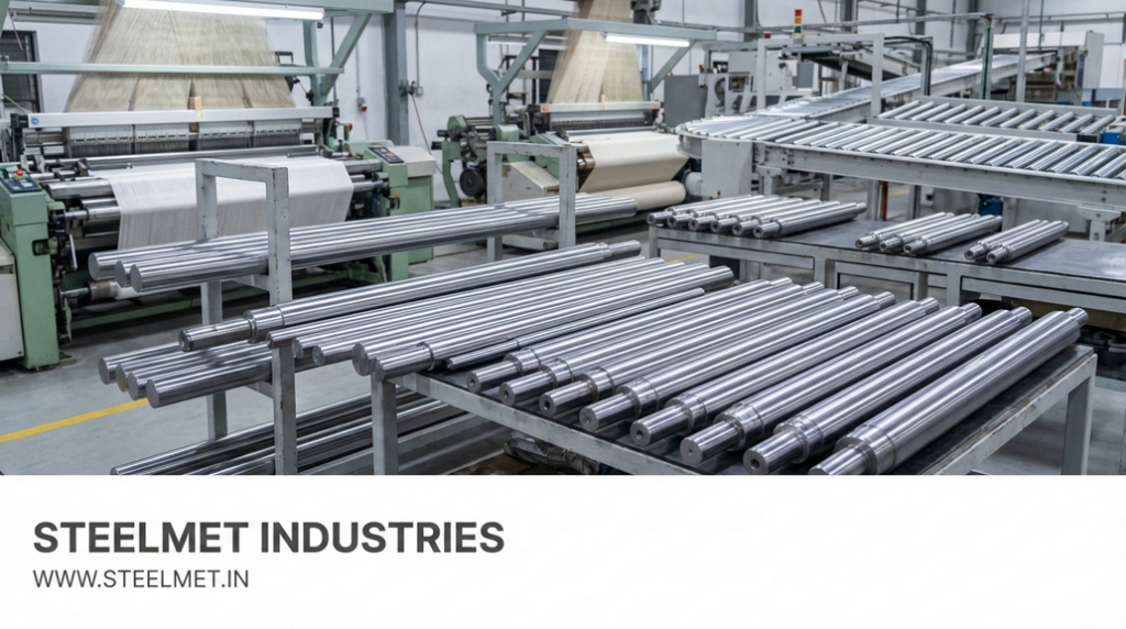 Bright steel bars used in textile, food processing and packaging machinery components