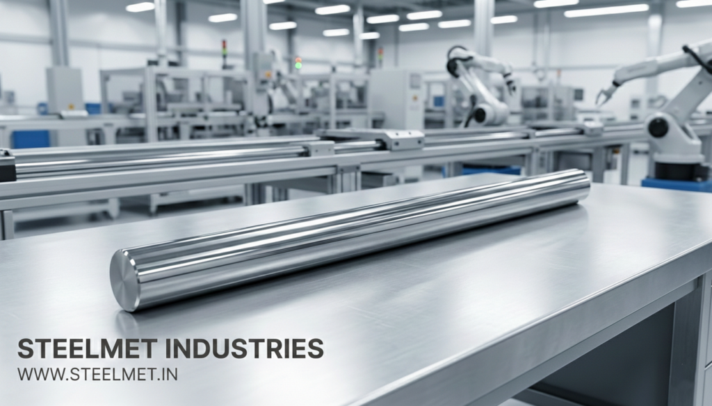 Guide rod manufactured from steel bright bar for linear motion systems