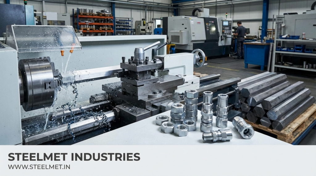 Applications of hexagonal bright bars in fasteners and hydraulic fittings