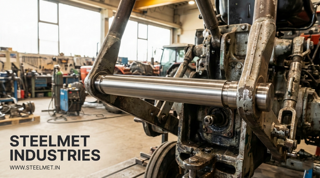 lift arm pin manufactured using steel bright bars for tractor linkage systems