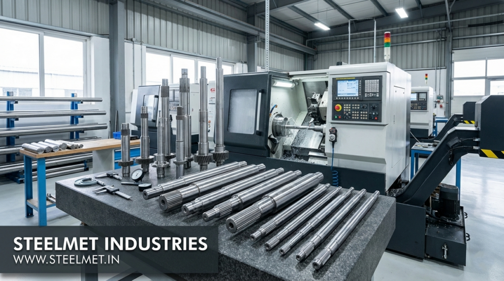 Packaging machine shafts manufactured from bright steel bars in industrial machinery