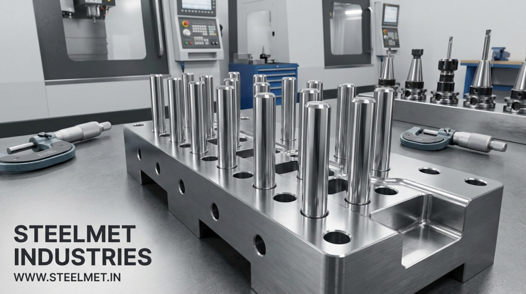 precision dowel pin manufactured using steel bright bars for tooling applications