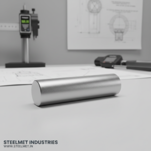 technical view of precision dowel pin machined from steel bright bar
