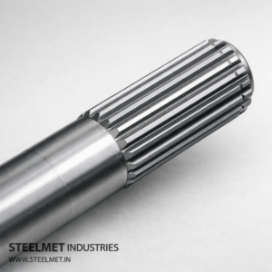 Technical view of splined shaft showing spline profile and straightness