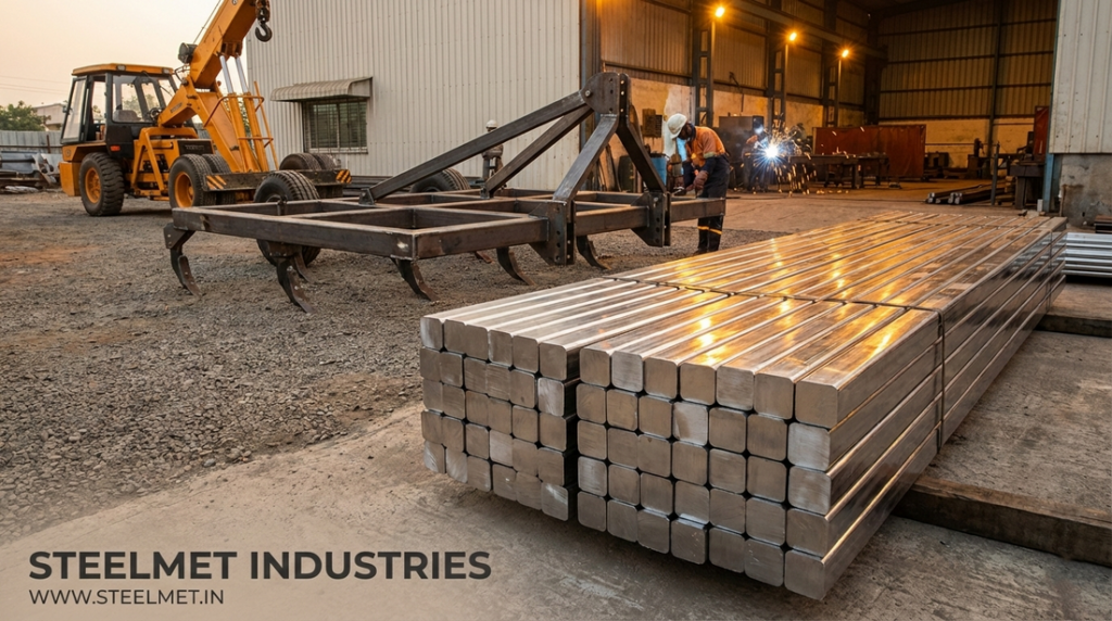 Applications of square bright steel bars in structural and agricultural equipment